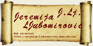 Jeremija LJubomirović vizit kartica
